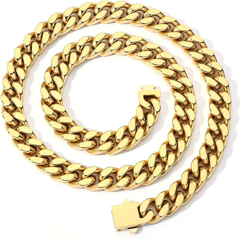 Cuban Link Chain for Men Miami Curb Chains Necklace Hip Hop Jewelry