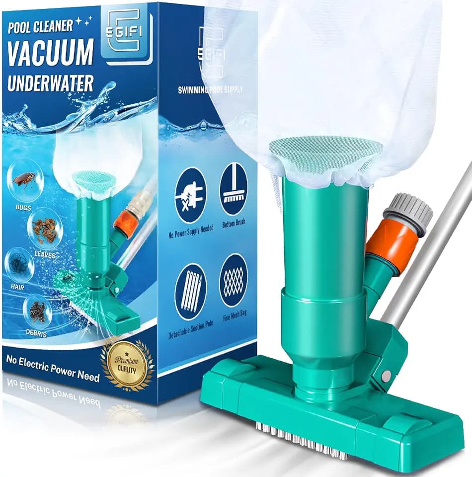 Portable Pool Vacuum for Above Ground, Pool Cleaning, Deep Green