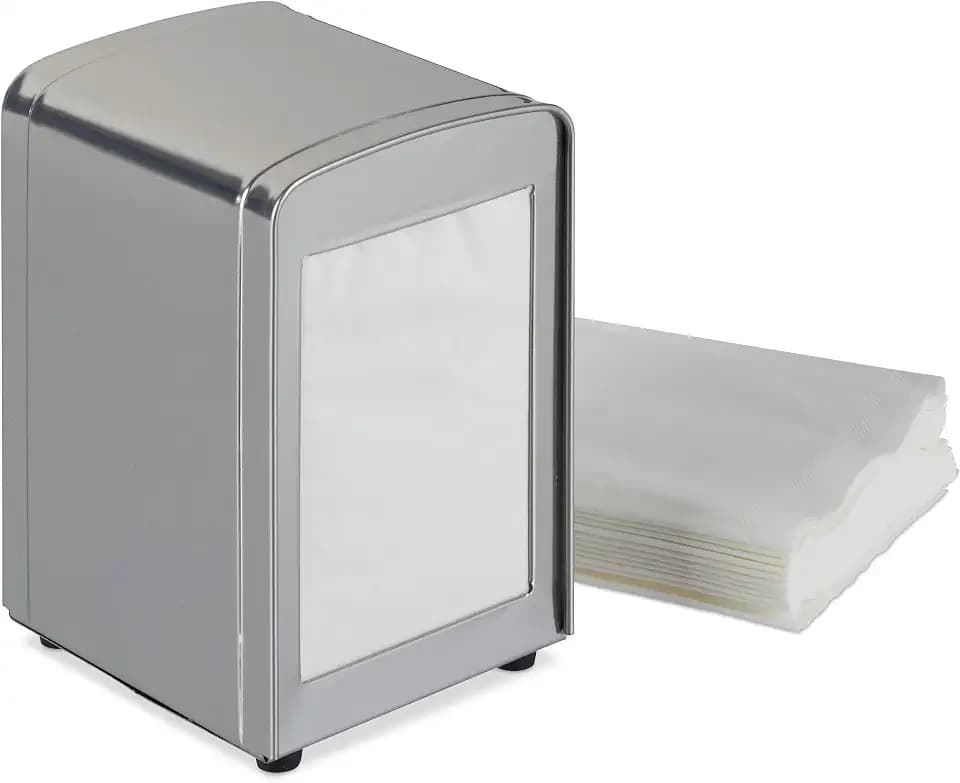 Relaxdays Serviettenspender Retro, kleine Servietten, für Eisdiele, Café, Bistro, HBT: 15x9,5x11