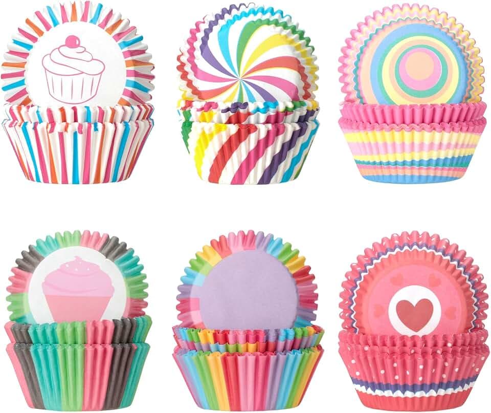 AiQInu Muffinförmchen Papier- 300 Stück Muffins Backförmchen, Hitzebeständig, Ideal für Cupcakes und Muffins, für Deko Cupcake Hochzeit, Party, Geburtstag, Feier