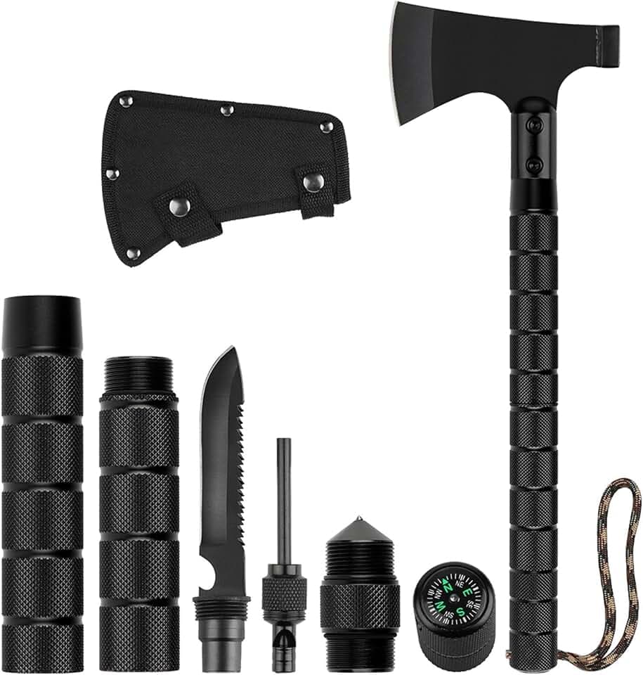 LIANTRAL Camping Axe, Folding Survival Hatchet Axe Tactical Axe for Outdoor