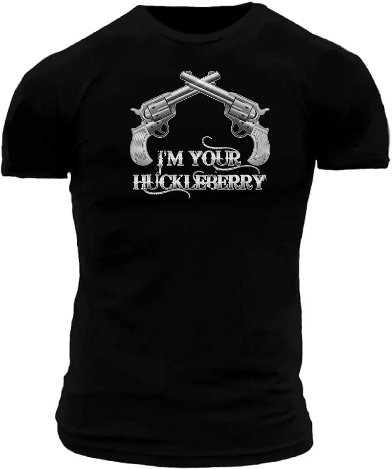 Tombstone I'm Your Huckleberry Doc Holiday | Say When Back Print | Men's Premium Modern Athletic Fit Graphic T-Shirt