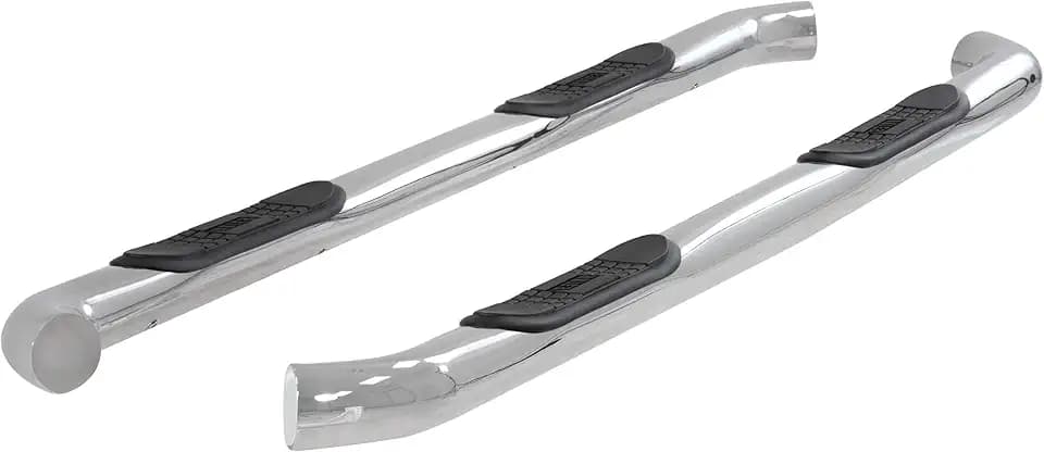 ARIES 204045-2 3-Inch Round Polished Stainless Steel Nerf Bars, No-Drill, Fits Select Chevrolet Silverado, GMC Sierra 1500, 2500, 3500 HD
