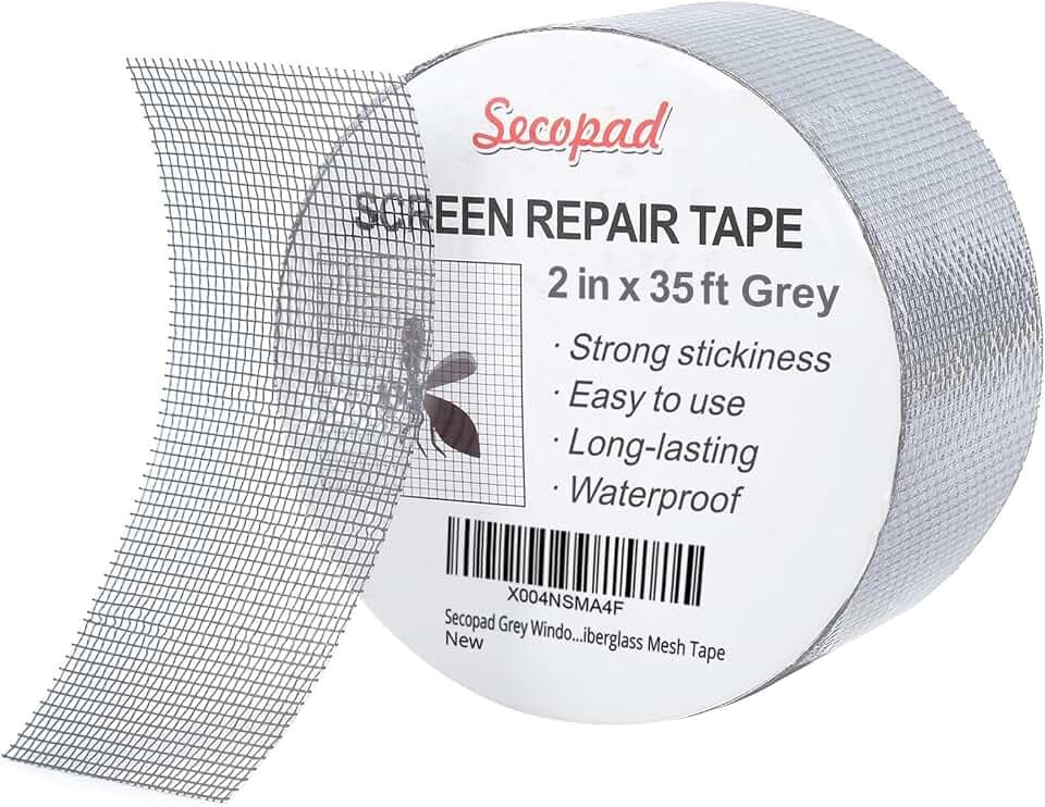 Secopad 2" x 420" (35FT) Screen Repair Tape, Screen Repair Kit, Grey