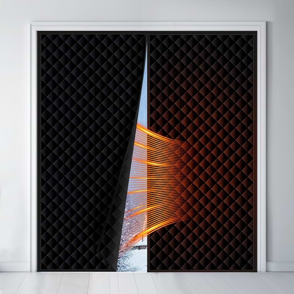 Fibergalss Magnetic Screen Curtain 74''x81'' for 72x80 Inch Door