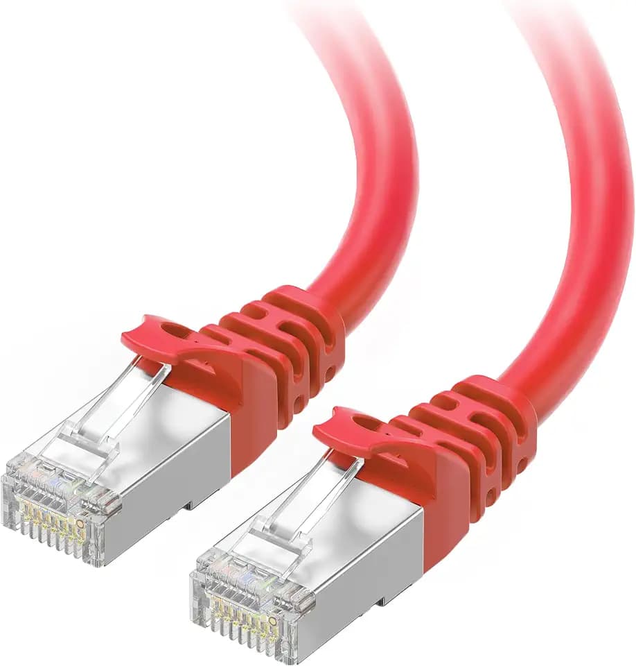 Cable Matters 10Gbps Snagless Shielded Cat 6A Ethernet Cable, 20ft, Red
