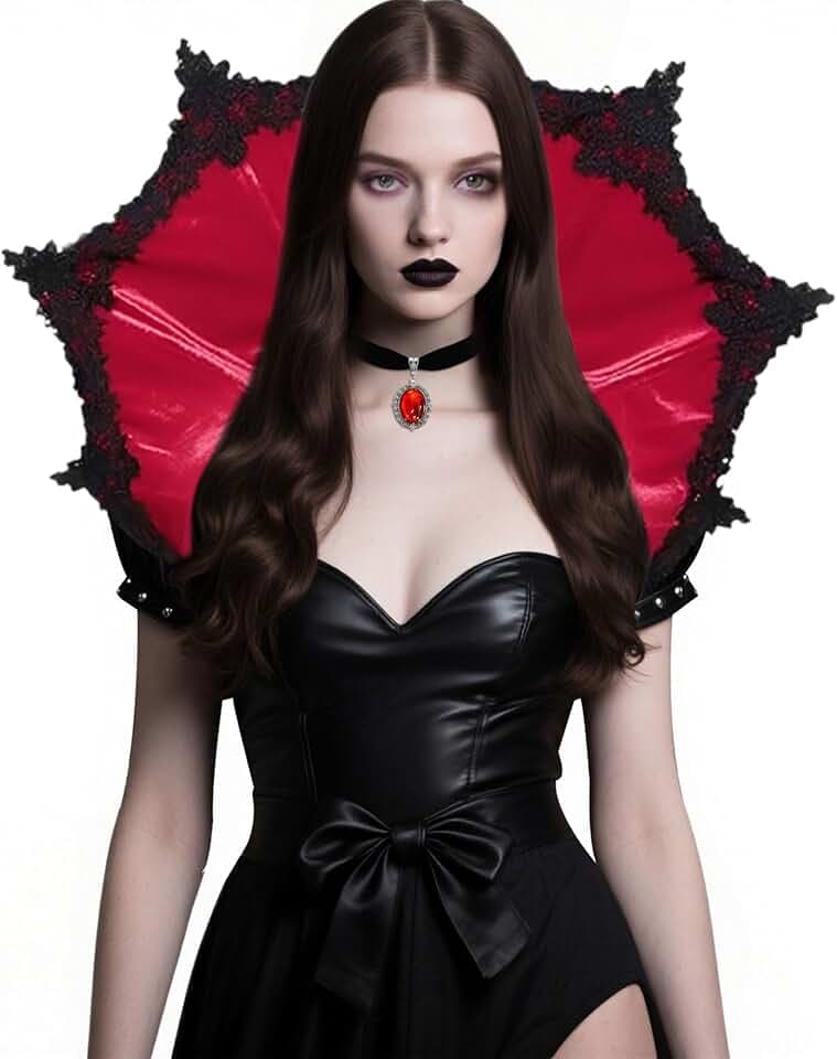 LaVenty Viktorianischer Kragen Gothic Stand Up Vampir Kragen für Frauen Halloween Masquerade Cosplay