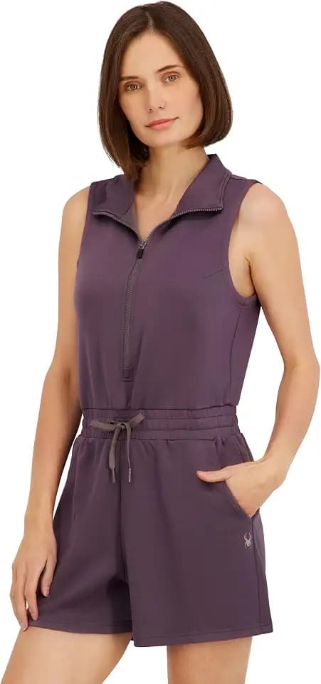Spyder Women's Harmony Scuba Knit French Terry Sleeveless Romper