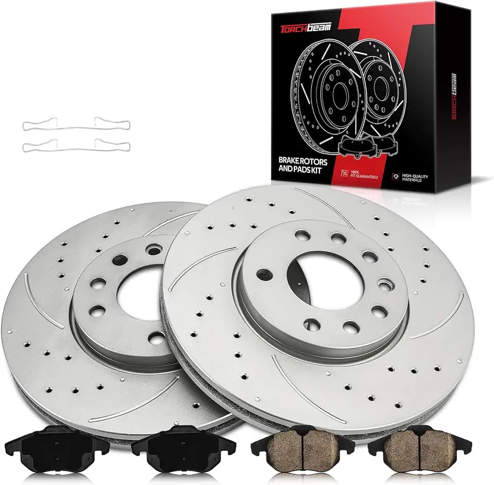 Torchbeam Front Brake Rotors and Pads kit for Saab 2003-2005 9-3 Linear