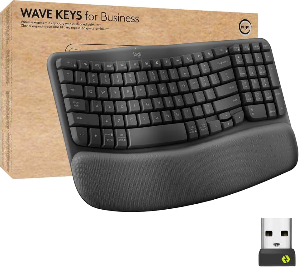 Logitech Wave Keys for Business Ergonomic Keyboard - Graphite