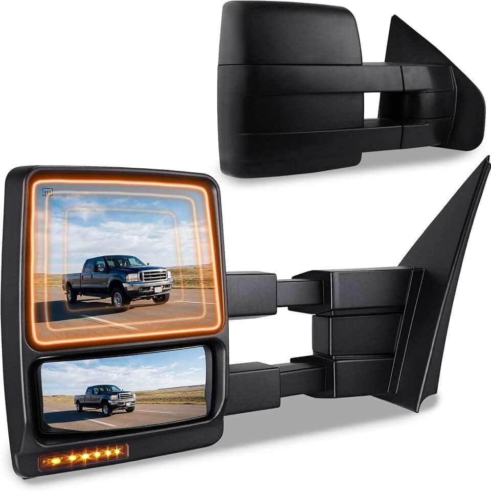 LEDKINGDOMUS Towing Mirrors Pickup Compatible with 2007-2014 Ford F-150