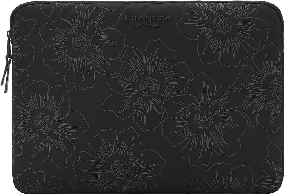 kate spade new york Puffer Laptop Sleeve 14" - Reverse Hollyhock Black