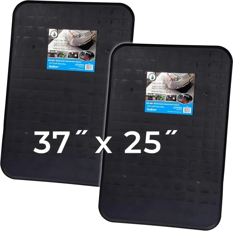 Scepter 37" L x 25" W Heavy Duty Utility Drip Tray, Black, 2-Pack
