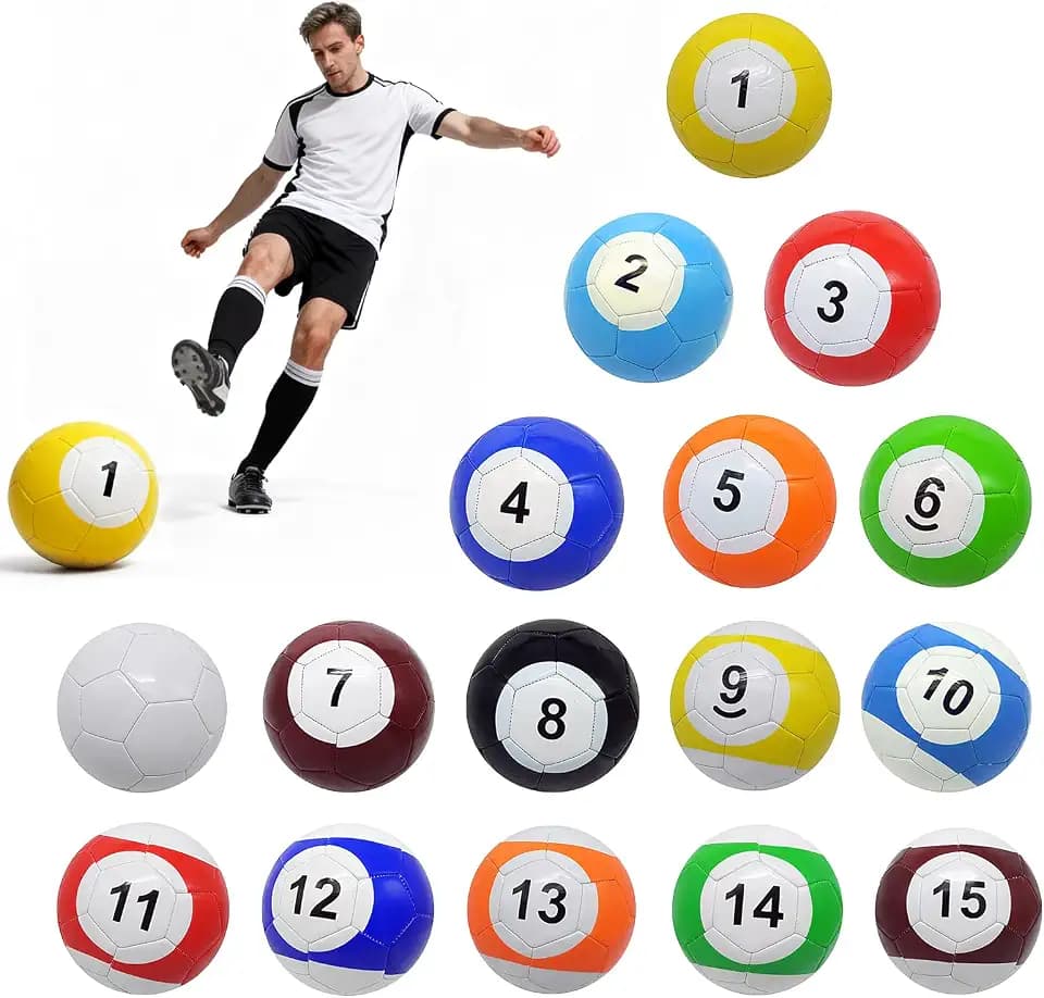 16 Teiliges Leder FußBall Pool Kick Billard Set, Sportspiel FüR Erwachsene, FüR HinterhofräUme, AußEn- Und Innenbereich
