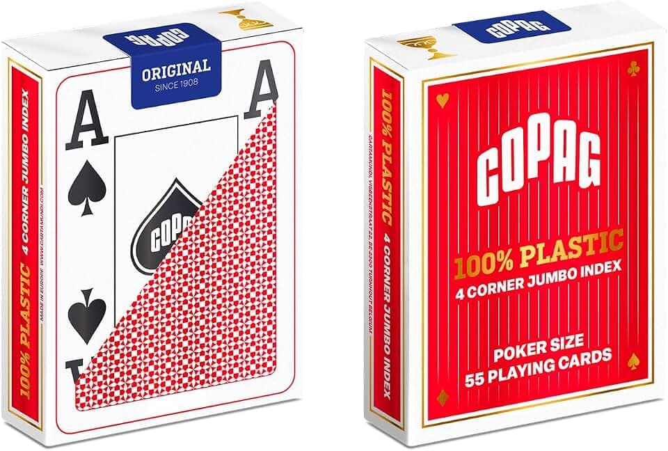 Copag 104009325 22564061 Plastik Poker Jumbo Face, rot