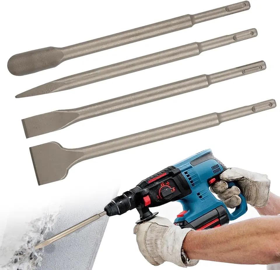 SDS Plus Chisel Set, 4pcs Tile Removal Chisel Bits for Hammer Drill