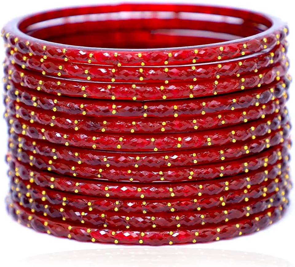 JD'Z COLLECTION Plain and Glossy Finished Raindrop Glass Bangles Set for Women | Traditional Ethnic Chudi for Wedding, Party & Regular- Set of 12 Pcs | Multiple Colours | Wedding Jewelry Bangles for Women