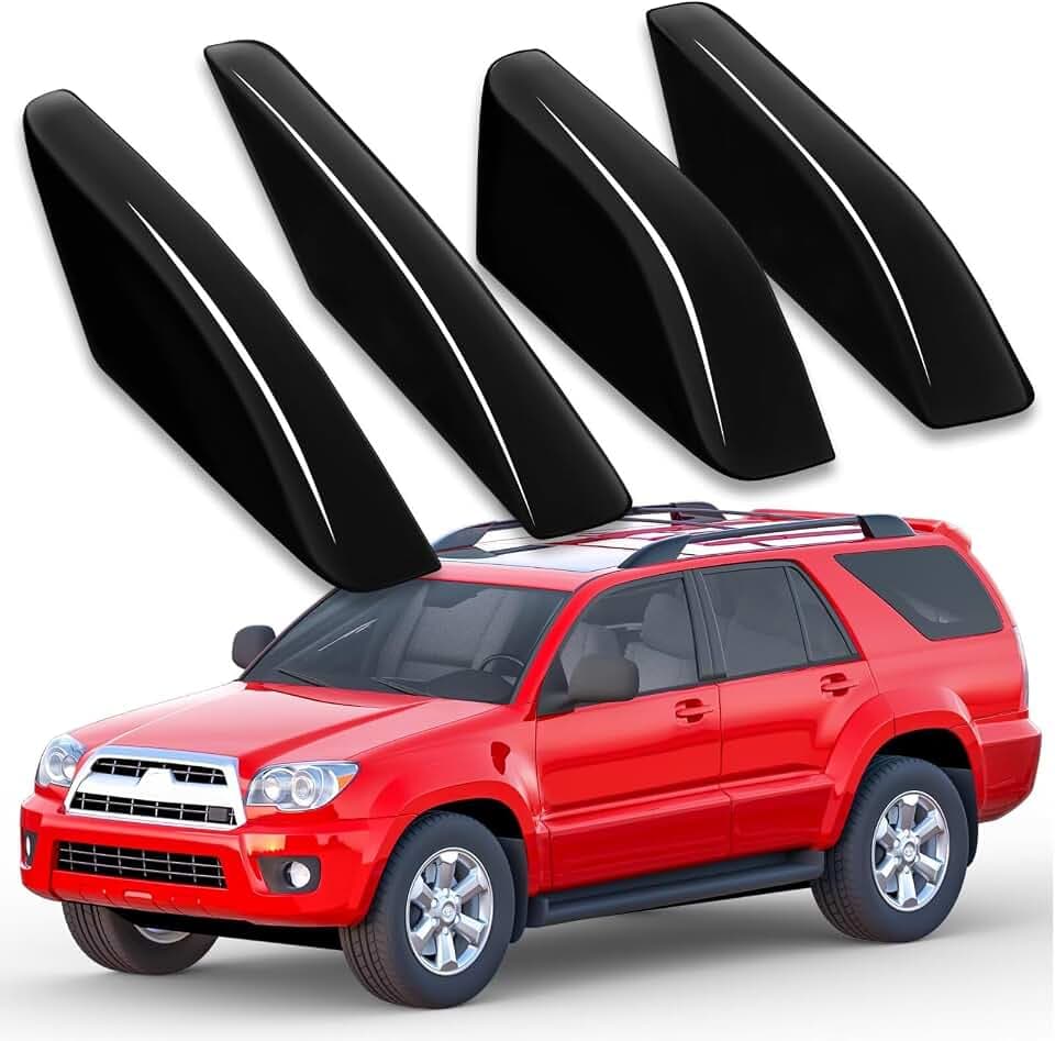 Car Roof Rack End Caps Compatible with Toyota 4Runner 4WD N210 2003 2004 2005 2006 2007 2008 2009 Roof Rack Cover Roof Rail End Cap Shell Protection Roof Rack Accessories