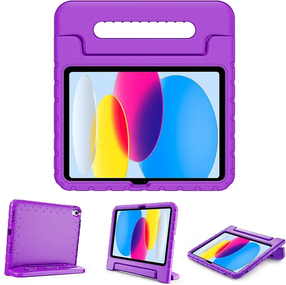 ProCase Kids Case for iPad A16 11th/10th Gen with Pencil Holder-Purple