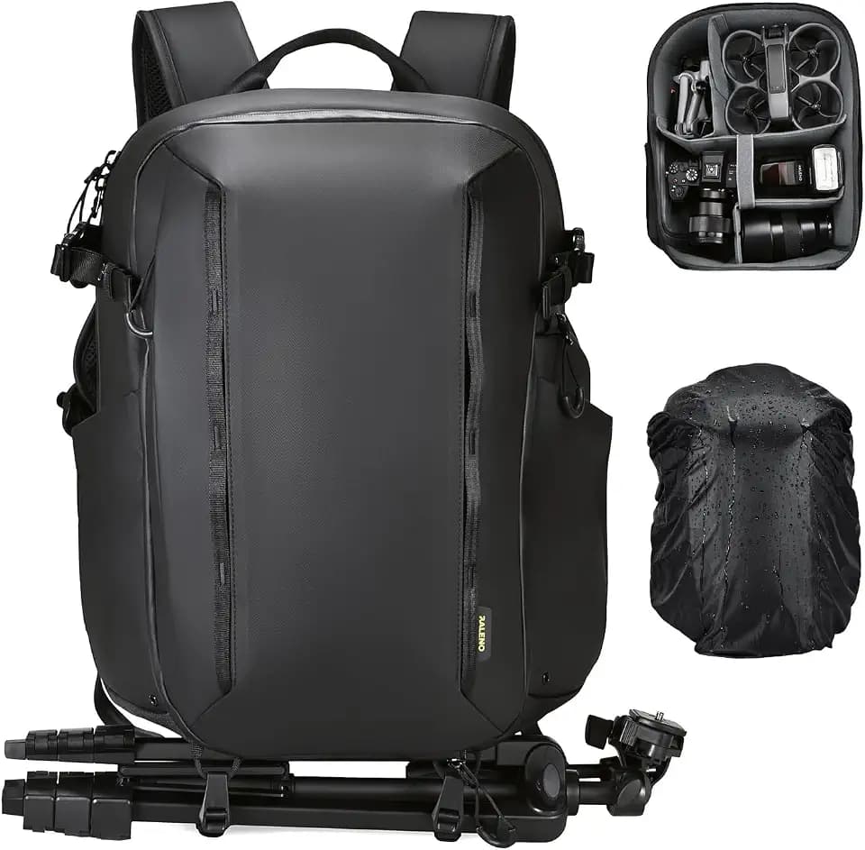 RaLeno Camera Backpack, 22L+5L Expandable Camera Bag for Photographers