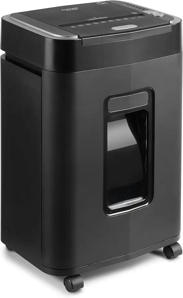 Aurora Commercial Grade 150-Sheet Auto Feed Heavy Duty Micro-Cut Paper and Credit Card Shredder with 6.3 Gallon Pullout Basket / 60 Minutes Continuous Run Time/P-4 Security Level