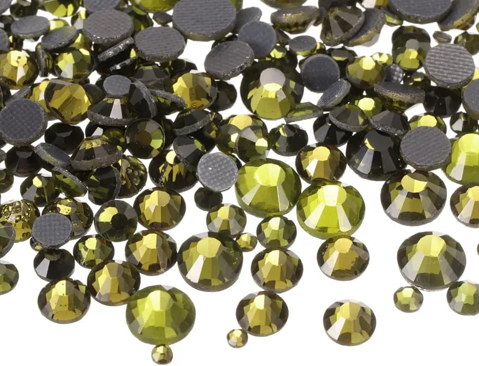 QUARKZMAN 1450 Stk Hotfix Strasssteine Nagelkunst Set 5 Größen Tiefgrün