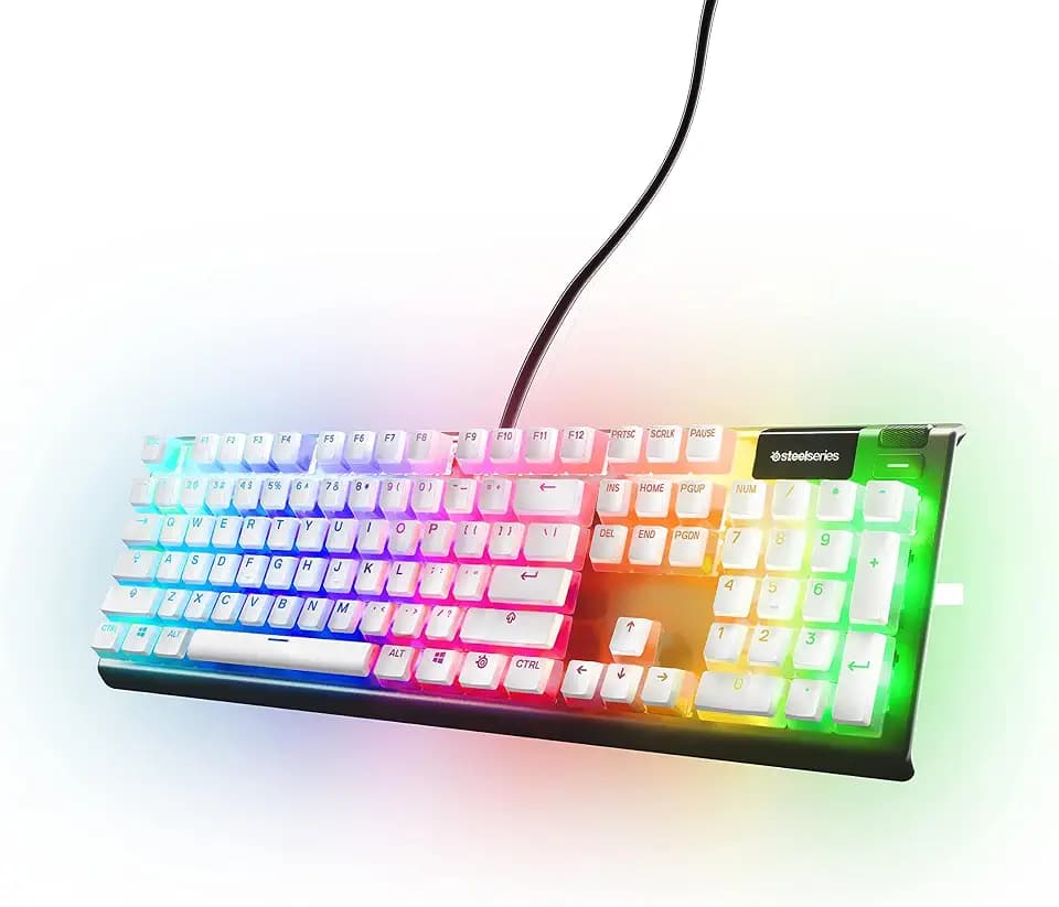 SteelSeries PRISMCAPS - Double Shot Pudding-Style Keycaps - Durable PBT Thermoplastic - Compatible with a Wide Range of Mechanical Keyboards - White