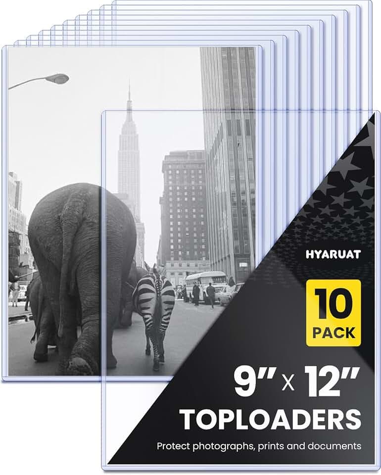 9x12 Toploader 10 Pack, 15 Mil Rigid PVC Sheet Protectors