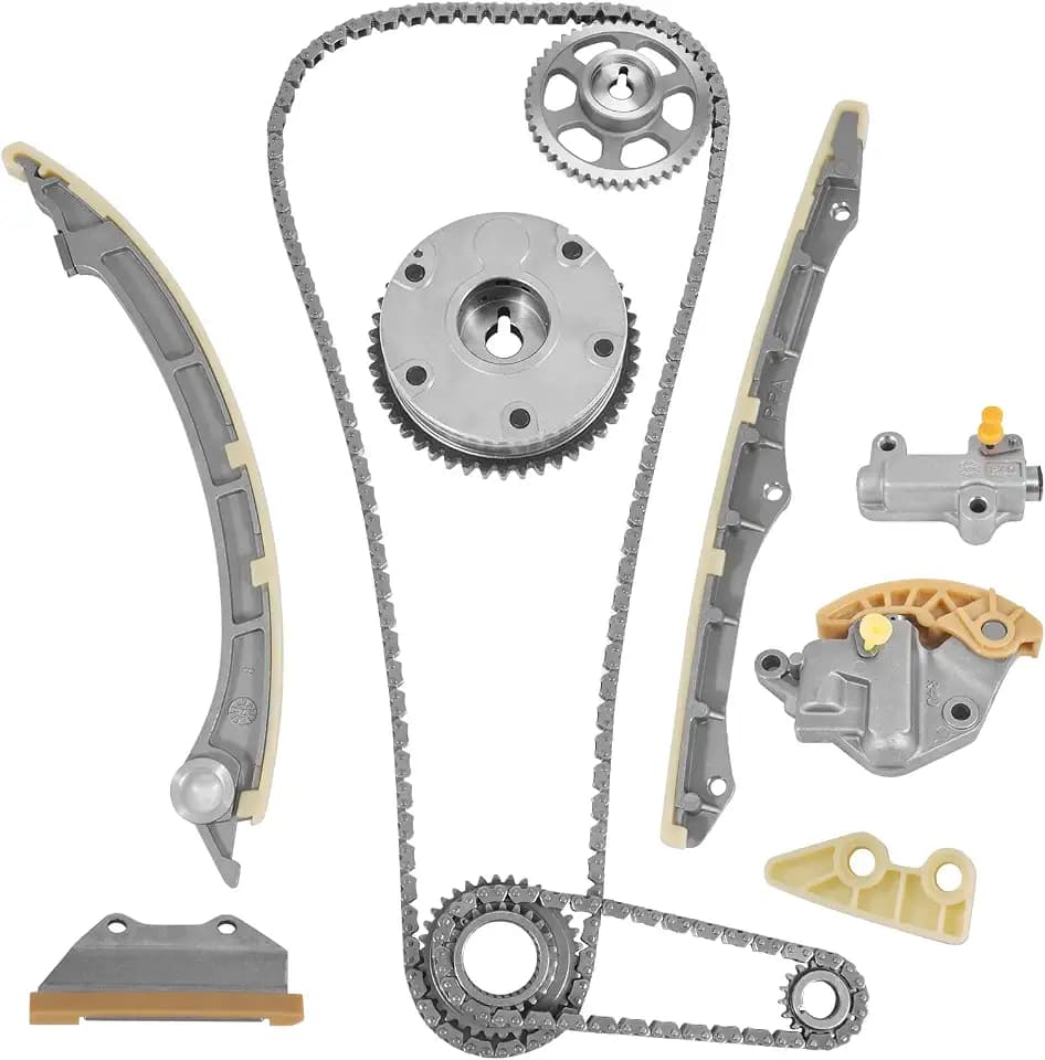 Timing Chain Kit with VVT Camshaft Adjuster Gear, Guide Rails and Tensioner