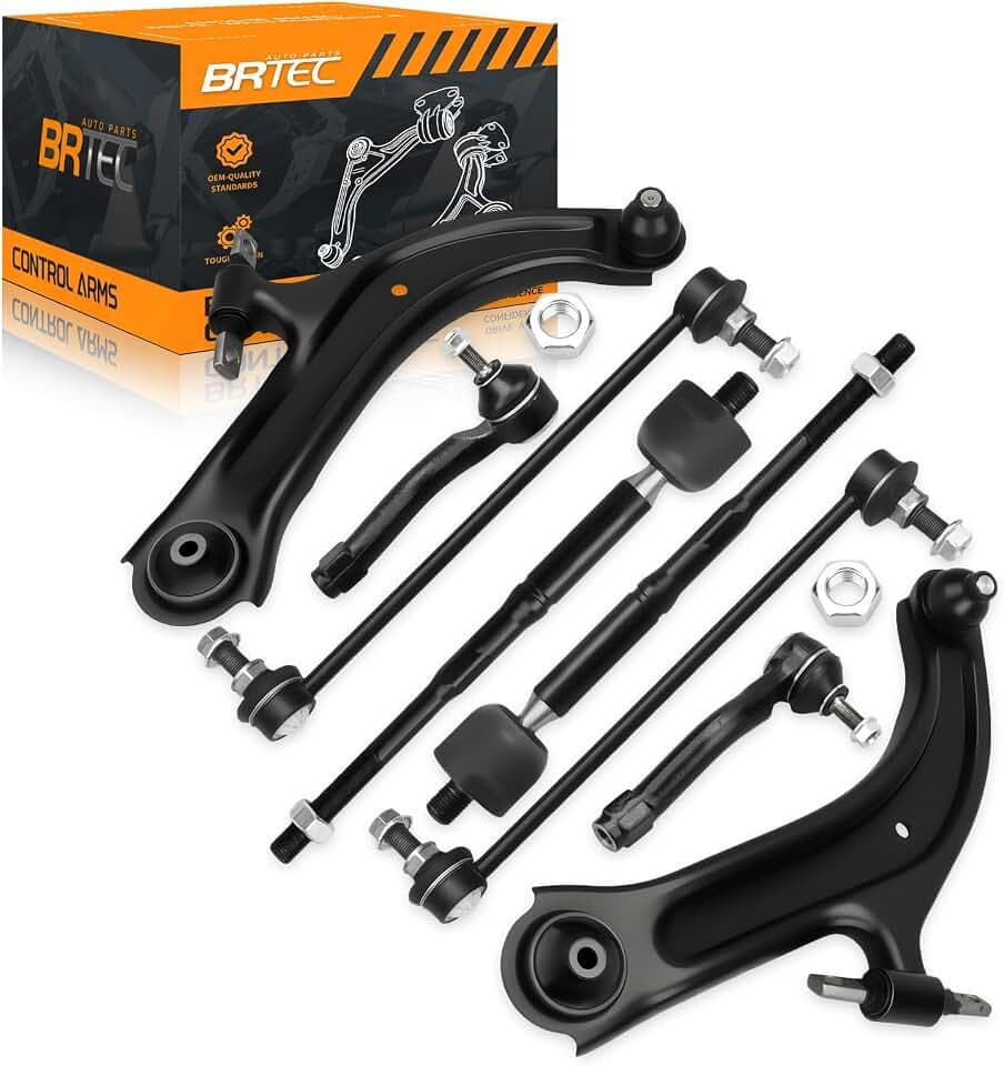 Front Lower Control Arm Kits Compatible with Nissan Sentra 2007-2012 Front End Suspension kit - Inner Outer Tie Rod Ends Sway Bar Links