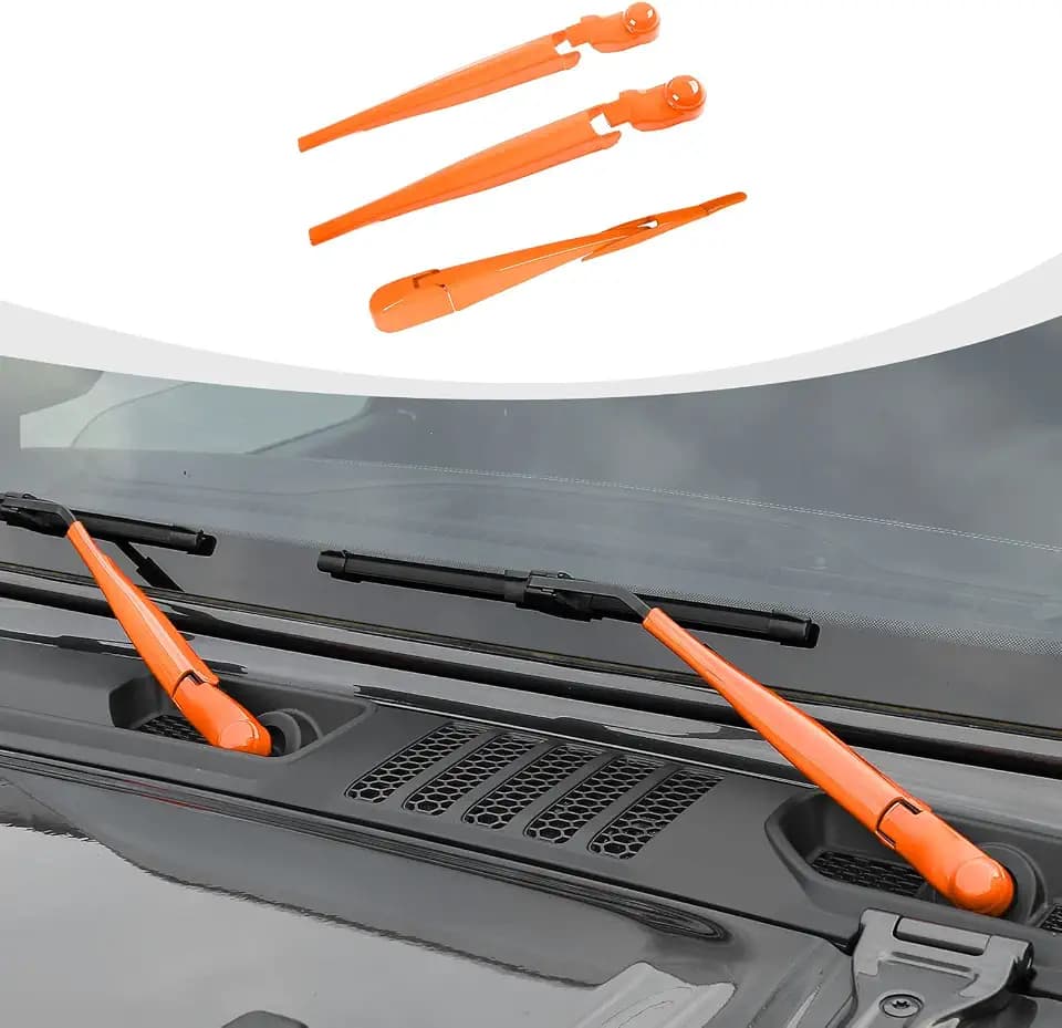 RAZPOY JL Front & Rear Window Wiper Blades Trim, Windshield Wiper Blade Cover Compatible with 2018-2023 Jeep Wrangler JL JLU & Gladiator JT, Orange