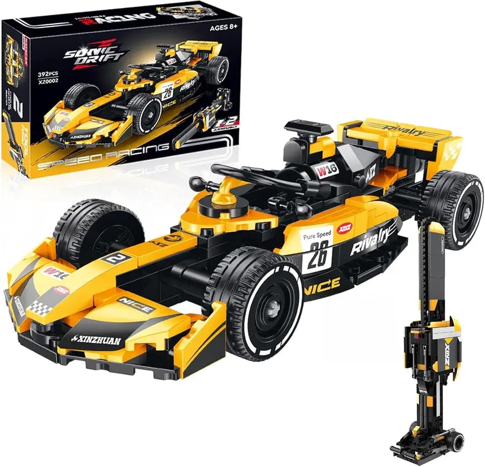 2IN1 Racing Car Building Blocks Set, MOC Speed Model Kit for Kids Ages 8+ and Adults, Creative Race Toy Gift for Boys & Girls(XZ0002)
