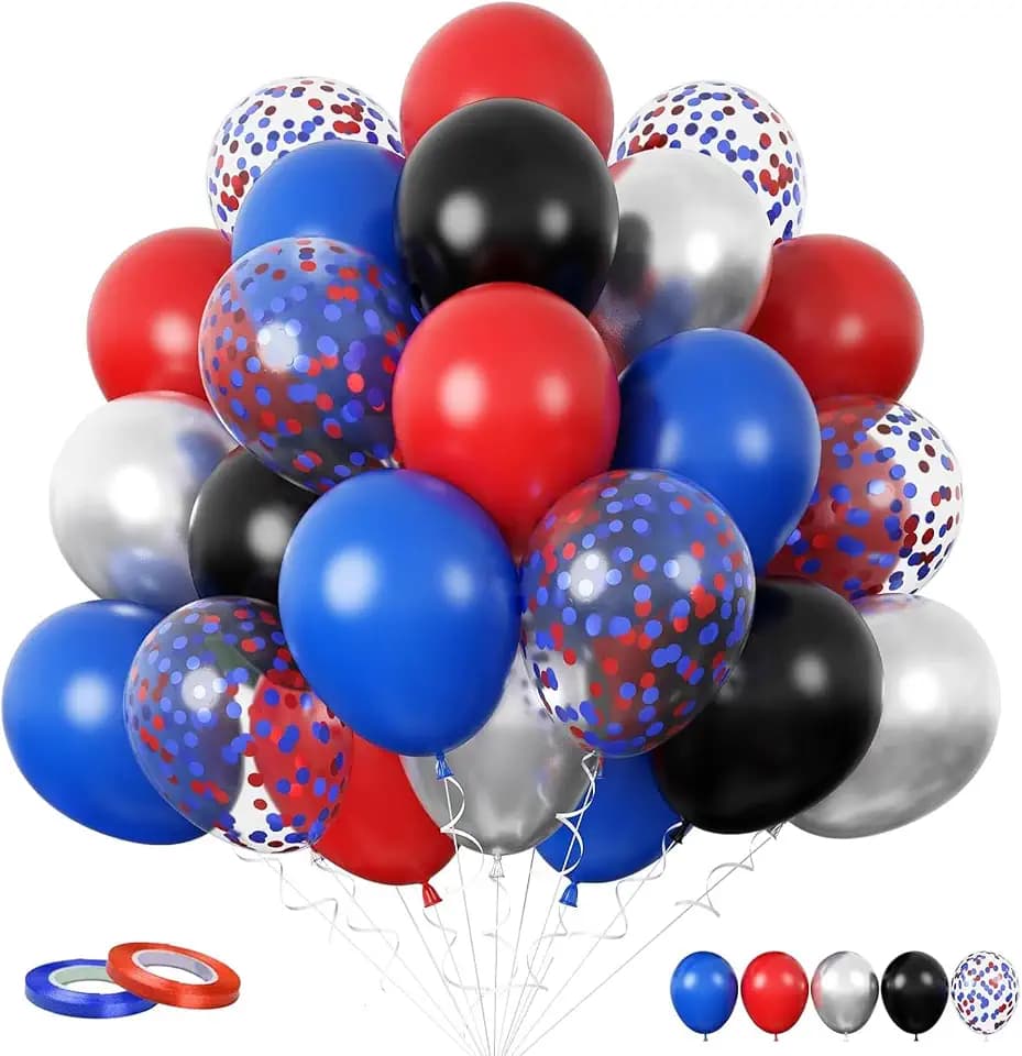 Red Blue Balloons, 60PCS Patriotic for 4th of July Independence Day Party