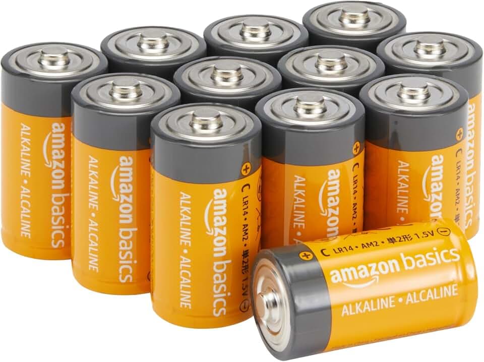 Amazon Basics Allzweck-Alkali-Batterien vom Typ C (Babyzellen), 1,5 V, 5 Jahre lagerfähig, 12 Stück