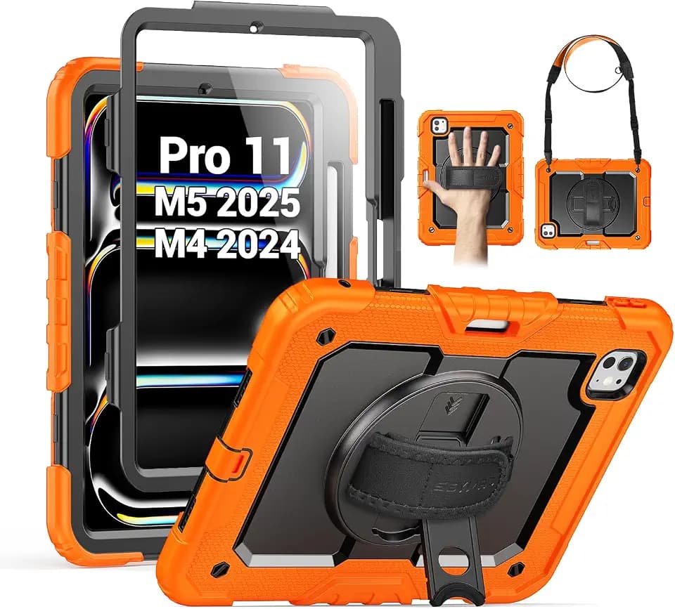 SEYMAC Case for iPad Pro 11 Inch M5 / M4 (2025/2024), Orange