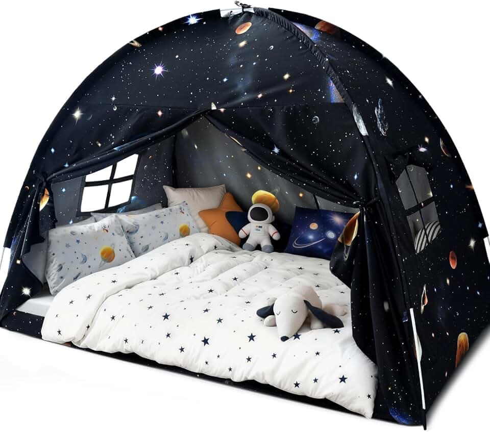Full Bed Toddler Canopy Tent, Kids Indoor Canopy Privacy Space Sleep Tents