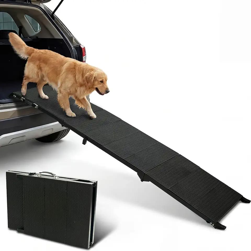 71" Long Dog Ramp for Car, Folding Pet Ramps for Large Dogs with Non-Slip Surface, Portable Dog Car Ramp for Car SUV & Truck Up to 350LBS