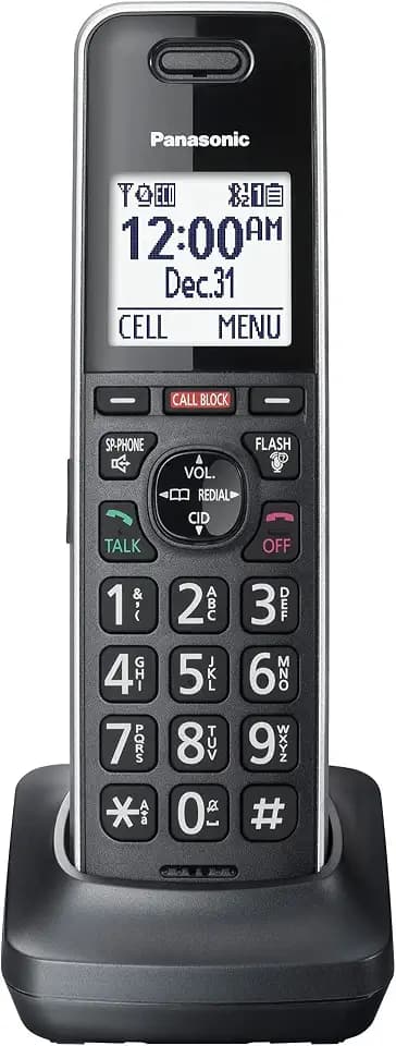 Panasonic Cordless Phone Extension Handset Accessory to Connect to Expandable Base Station - KX-TGFA88B (Black)