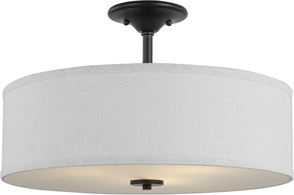 Progress Lighting Inspire 18" 3-Light Semi-Flush Mount Light, Graphite