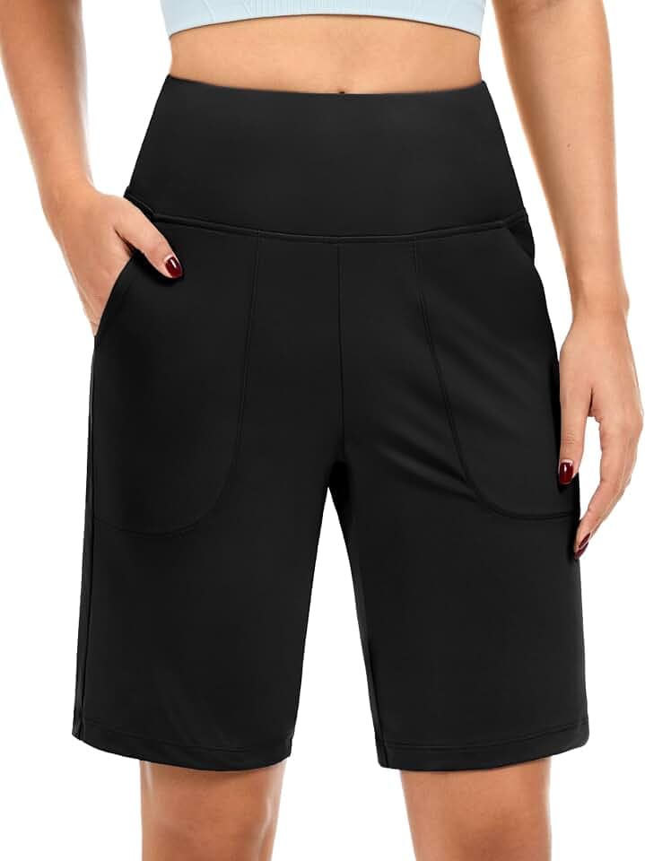 Blouty Women's 9" Long Bermuda Shorts with Pockets