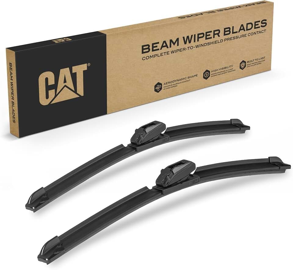 CAT C2.0 Wiper Blades (2-Pack), Front or Rear Wiper Blades for Cars SUVs Trucks, Direct OEM Replacement, Heavy Duty Streak-Free All Seasons Silent Crystal Clear Easy Installation - 19" + 19"