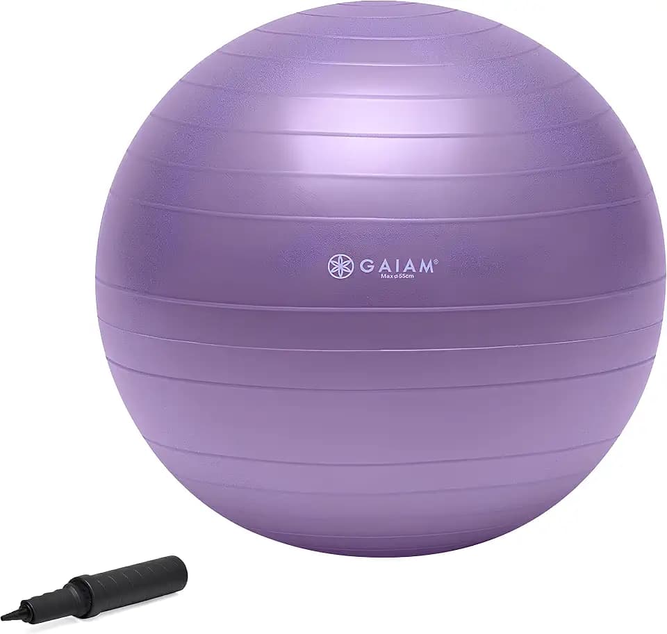 Gaiam Balance Ball Kit, Anti-Burst Stability Ball with Pump