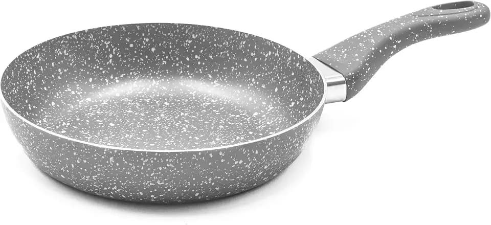 Zanetti Pietra Rara Antihaft-Pfanne mit Aluminiumgriff Soft Touch, hohe Festigkeit, 28 cm Durchmesser, Farbe Grau, Made in Italy