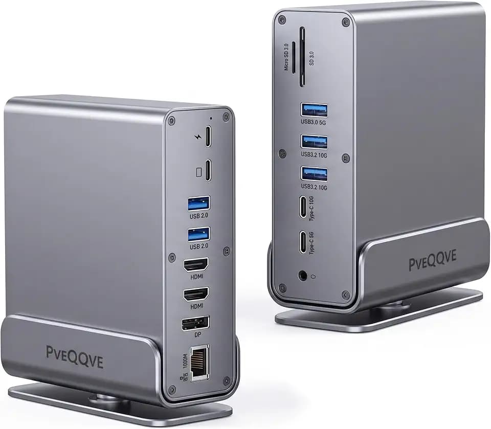 15-in-1 USB C Hub/Docking Station Dual Monitor 2 HDMI with Ethernet PD