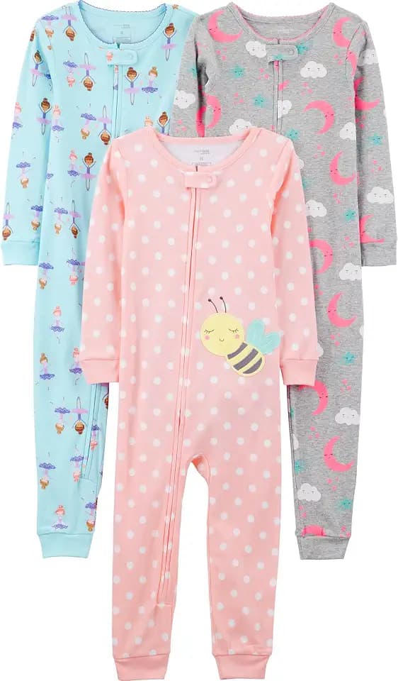 Simple Joys by Carter's Babys' 3 pack Snug Fit Footless Cotton Pajamas