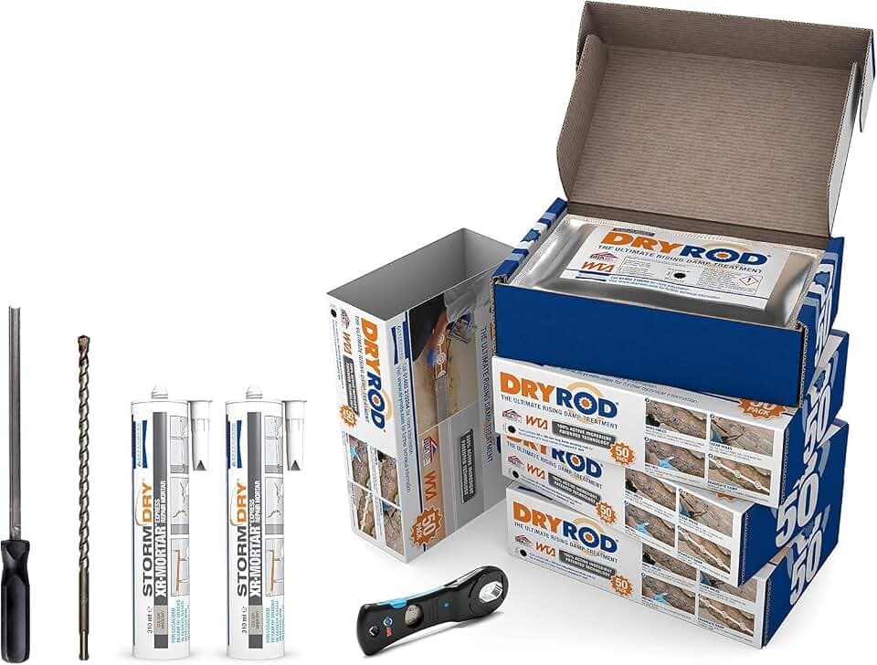 Dryrod Horizontalsperre Kits (24 m) - Horizontalperre Sticks für Wände | Horizontalsperre Sticks gegen Feuchtigkeit im Mauerwerk - WTA & BBA zertifiziert, keine Materialverschwendung