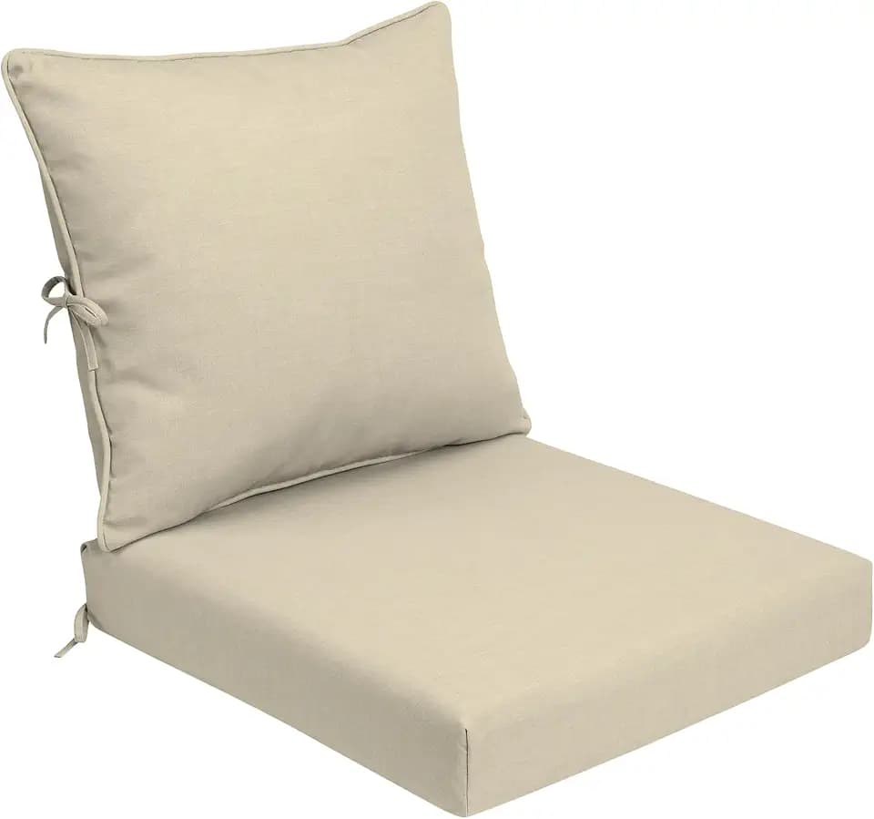 Arden Outdoor Deep Seat Cushion Set, Foam, 24x24, Tan