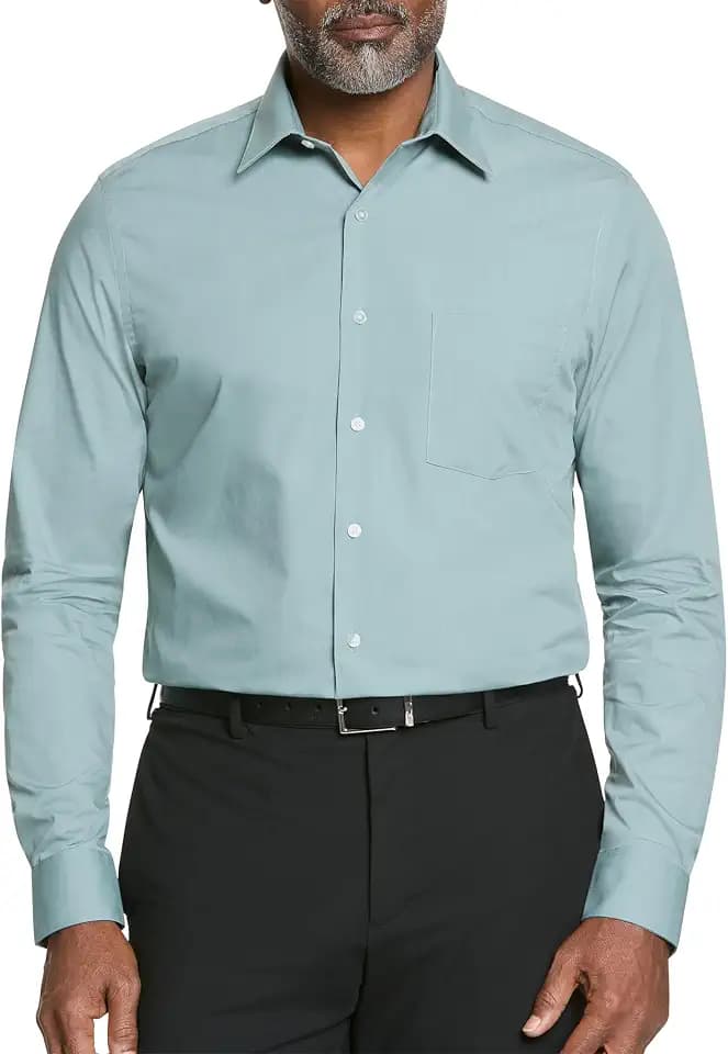 Van Heusen Mens Dress Shirt Regular Fit Poplin Solid