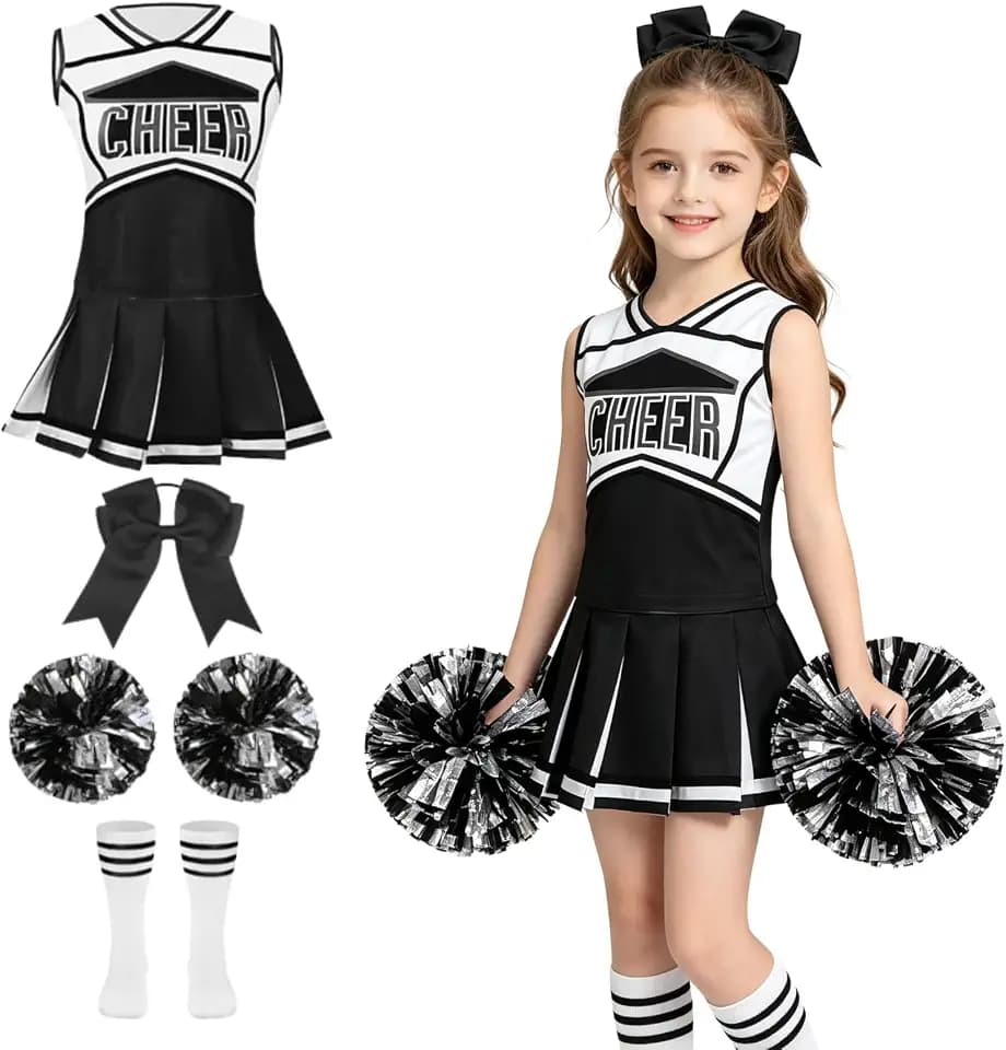 yolsun Girls Cheerleader Costume Kids Cheerleading Uniform for Halloween