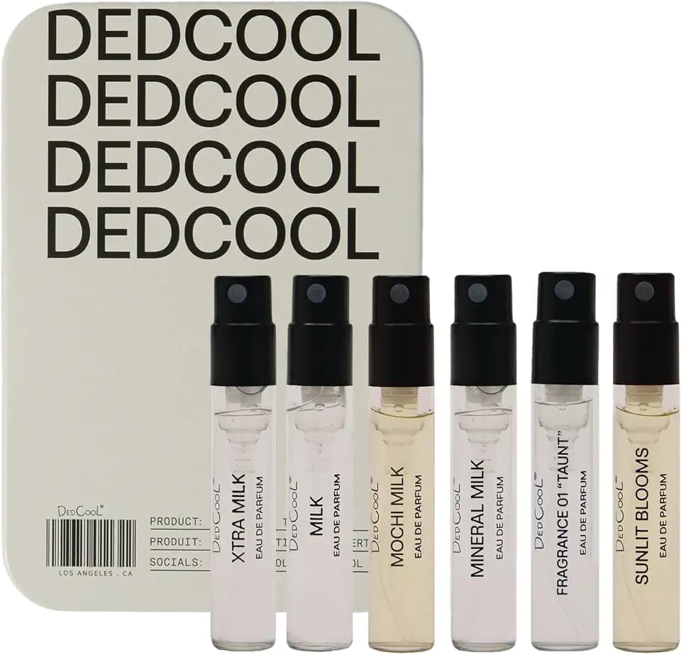DedCool, Fragrance Discovery Set, 6 Scents with Mineral Milk, Travel Size